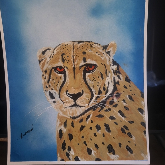 An Original hand painted Cheetah - Picture 1 of 1